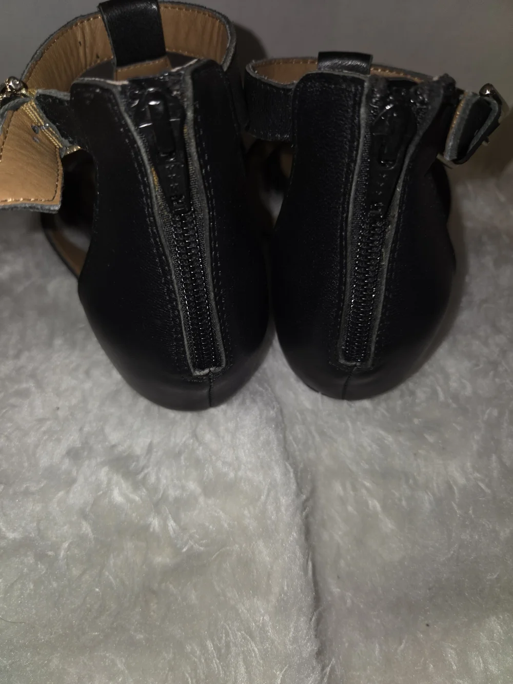Sofft Black T-Strap Grommet Low Wedge Sandals